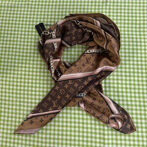 LV Brown Printed Scarf